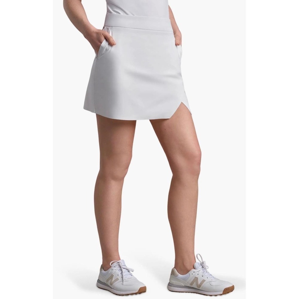 $128 RHONE Birdie White Wrap Front Athletic Golf Tennis Skort Size 16 Side Zip